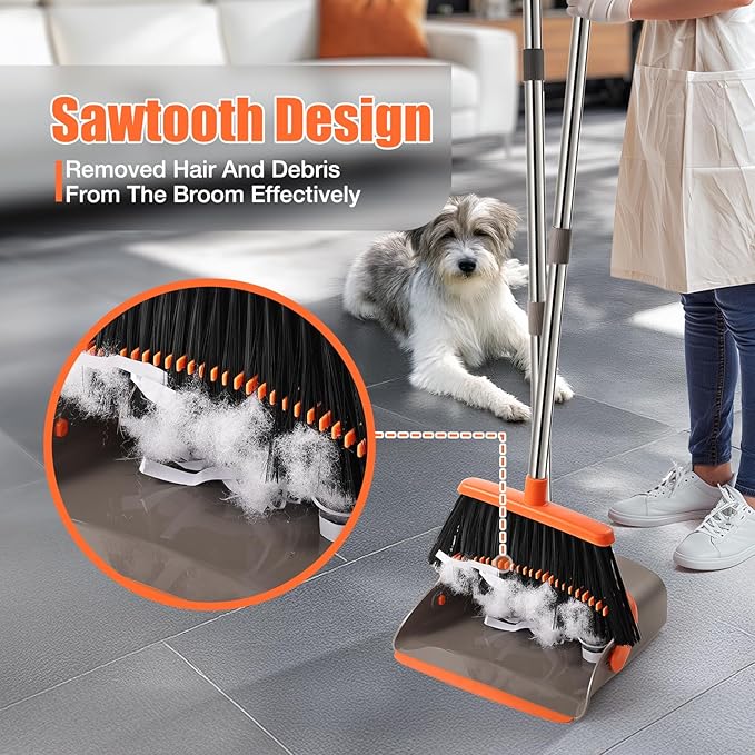 Broom and Dustpan Set, Upgraded Large Broom - Image 4