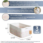 NaturalCozy 13.5”x8.5”x5.5” Rectangle Storage Baskets - Image 2