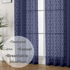 Aiyufeng Navy Blue Curtains 72 Inches Long 2 Panels Set, Elegant Light - Image 8