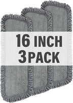 16.5 inch Mop Pads Refills, 3 Pack Microfiber Reusable Replacement Mop Pads by PANDAGRIP