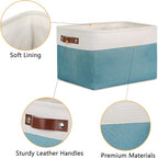 DULLEMELO Storage Baskets for Shelves, Fabric Collapsible Rectangular Storage - Image 3
