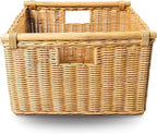 The Basket Lady Deep Pole Handle Wicker Storage Basket, 13.5 in L x 14 in W x 9 - Image 3