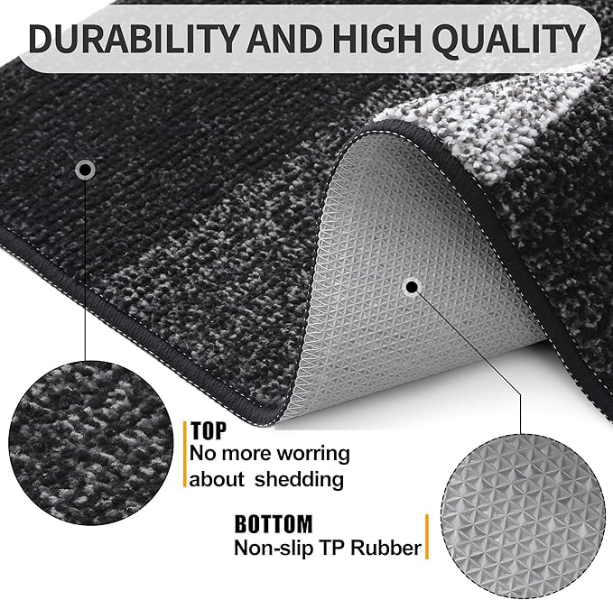 Kitinjoy Indoor Outdoor Door Mat, 48x30 Non-Slip Absorbent Dirt Trapper - Image 3