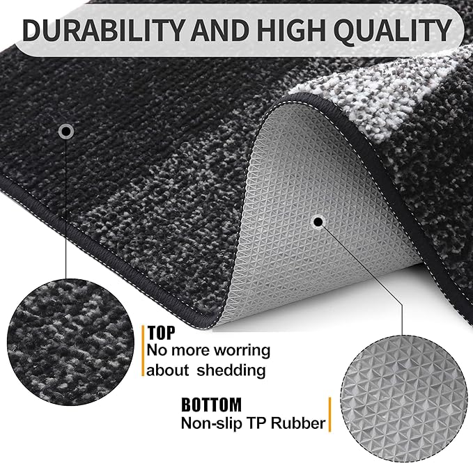 Kitinjoy Indoor Outdoor Door Mat, 32x20 Non-Slip Absorbent Dirt Trapper - Image 3
