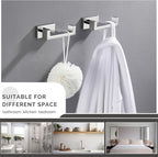 Angle Simple Double Towel Hooks, SUS 304 Stainless Steel Robe Coat Wall Hooks - Image 7
