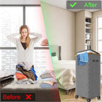 Laundry Hamper with Wheels, 20 Gal Laundry Basket with lid Rolling Clothes - Image 7