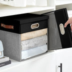 Fabric Storage Cubes with Clear Windows and Lids 11'' Foldable Storage Bins - Image 7