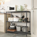 3- Shelf Metal Shelving Unit 35.6Wx14Dx36H Adjustable Storage Shelves Heavy - Image 5