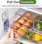 bealy 3 Pack Fridge Organizer and Storage, Fridge Drawers Clear Stackable - Image 6