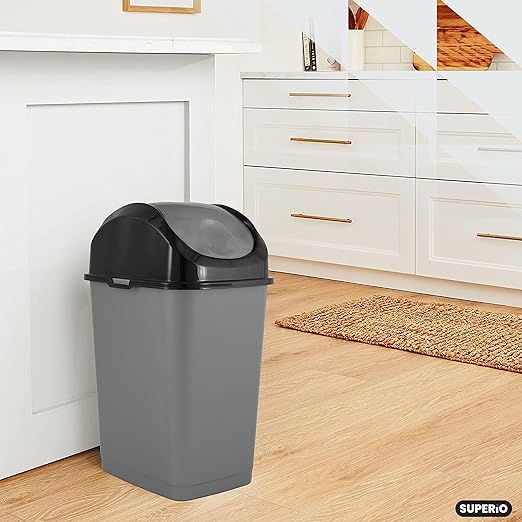 Superio Office Trash Can with Lid 9 Gallon Kitchen Garbage Can Bedroom Waste - Image 6