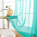 Tollpiz Sheer Door Curtains Closet Linen Textured Curtain Sheers Doorway Light - Image 4