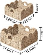 Scalloped Basket 2 Pack Wicker & Rattan Storage - Image 5
