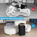 100L Laundry Basket with Lid and Net Bag, Tall Laundry Hamper with Bamboo - Image 2