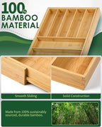 Premium Bamboo Expandable Drawer Organizer, 7-9 Slots Adjustable Kitchen Drawer - Image 4