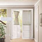 Tollpiz Short Sheer Door Curtain Closet Linen Textured Curtain Sheers Doorway - Image 2