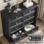 Farmhouse Dresser for Bedroom, Soide Rustic Wood Vintage Dressers Chest of - Image 4