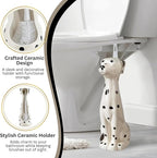 Allure Home Creation Dalmatian Dog White & Black 2-Piece Ceramic Toilet Brush - Image 9