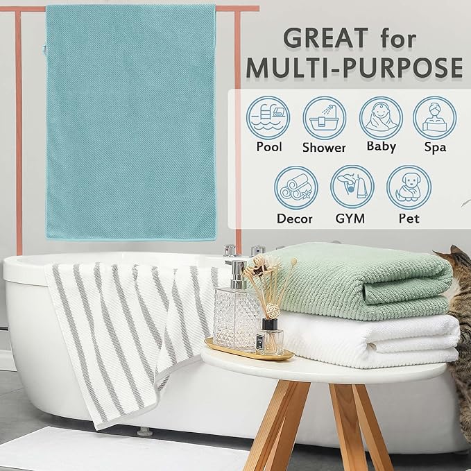 VOOVA & MOVAS Bath Towels Set of 4, Large 30" x 56" - Image 5