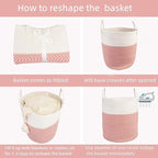 Cotton Rope Laundry Basket Hamper - Image 6