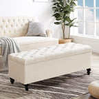 Living&Giving Storage Ottoman 50.2 Inches Upholstered Fabric Storage Ottoman - Image 7
