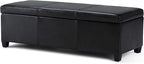 SIMPLIHOME Avalon 48 inch Wide Contemporary Rectangle Storage Ottoman Bench in - Image 10