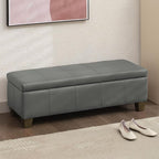 51 Inch Faux Leather Ottoman - Image 8