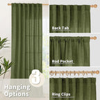 YoungsTex Olive Green Linen Curtains 48 Inch Length - Image 6