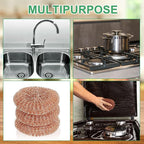 Hushee 50 Pack Copper Coated Scourers Rust Resistant Scrubbing Scouring Pad - Image 4