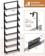 8-Tier Over the Door Pantry Organizer, Large Metal Door Spice Rack - Image 6