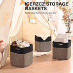 11 Inch Cube Storage Bins, Storage Cube Organizer Bins, Woven Cotton Rope - Image 6