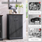 Modern Tilt-Out Trash Can Cabinet, 10 Gallon Fluted Laundry Hamper Cabinet - Image 5