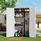 ZZM Resin Outdoor Storage Shed, 67 Cu.ft Vertical Resin Tool 4x6 FT Cabinet w/o - Image 2