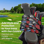FINGER TEN Golf Club Covers for Irons Magnetic Value 11 Pack, Synthetic Leather - Image 7