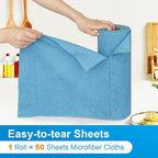 Microfiber Cleaning Cloth, 50 Sheets Shop Towels Commercial Grade Washcloths - Image 2