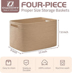 OIAHOMY 4 Pack Storage Baskets for Organizing, Cube Storage Bins for Shelves - Image 2