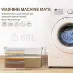 60L Large Laundry Basket with Leather Handles - Image 5