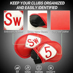 FINGER TEN Premium Synthetic Leather Stylish Iron & Wedge Golf Head Covers - Image 3