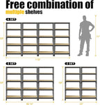 PrimeZone Storage Shelves 5 Packs 5 Tier Adjustable Garage Storage Shelving - Image 7