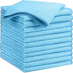 GLIMGLINT Blue Microfiber Cleaning Cloth, 12 Pack Cleaning Towels by Unknown