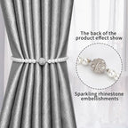 Magnetic Tiebacks for Curtains, 2 Pack Bow Pearl Curtain tiebacks Curtain - Image 3