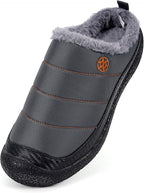 Womens Mens House Slippers Slip on Snow Winter Warm Fully Fur Lined Slippers - Image 2