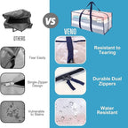 VENO 6 Pack Moving Bags Plastic Storage Totes Clothes Organization Large W - Image 5