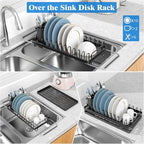Small Dish Drying Rack Over The Sink, Compact Dish Rack - Image 2