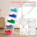 12 Pack Clear Shoe Boxes Stackable, Large Shoe Storage Organizer - Image 3