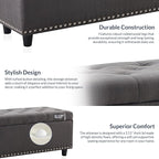 BELLEZE 47" Storage Ottoman, Storage Bench - Image 8