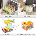 MineSign 4Pack Stackable Fridge Drawers Pull-out Storage Bins - Image 5