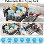 Extendable Dish Drying Rack, 2 in 1 Multifunction Dish Rack - Image 2