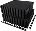 AIRHOP 0.56in Thick 96 Sq Ft Exercise Equipment Mats, 24 Tiles Upgraded Rubber by Airhop