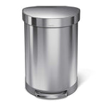 simplehuman 60 Liter Semi-Round Hands-Free Kitchen Step Stainless Steel Trash - Image 3