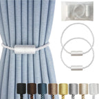 Magnetic Curtain Tiebacks 2 Pack White Rope Tieback Curtains Holders by CURTAINTIEBACKS